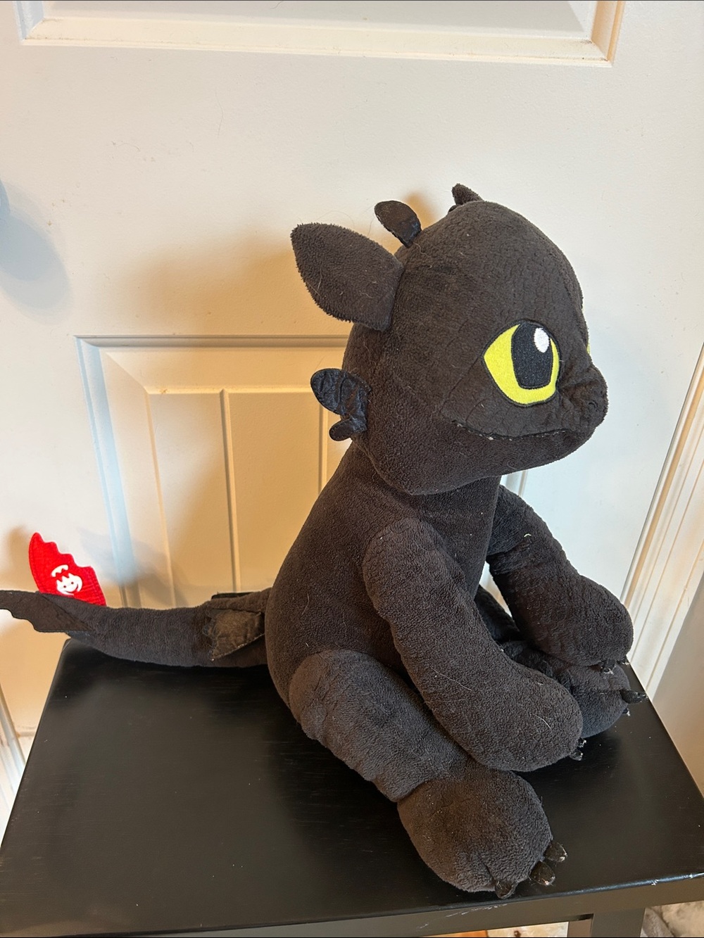 Build-A-Bear Black Dragon Plush with Yellow Accents